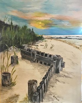 Artist Tom Hogan paints some of my pictures.