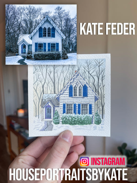 Artist Kate Feder paints my South Dennis Free Public Library Picture