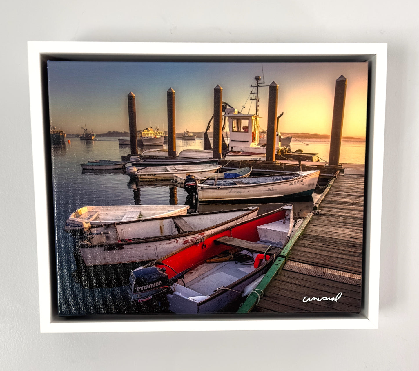 Gallery Wrapped Canvas in a White Wooden Frame - Chatham Pier
