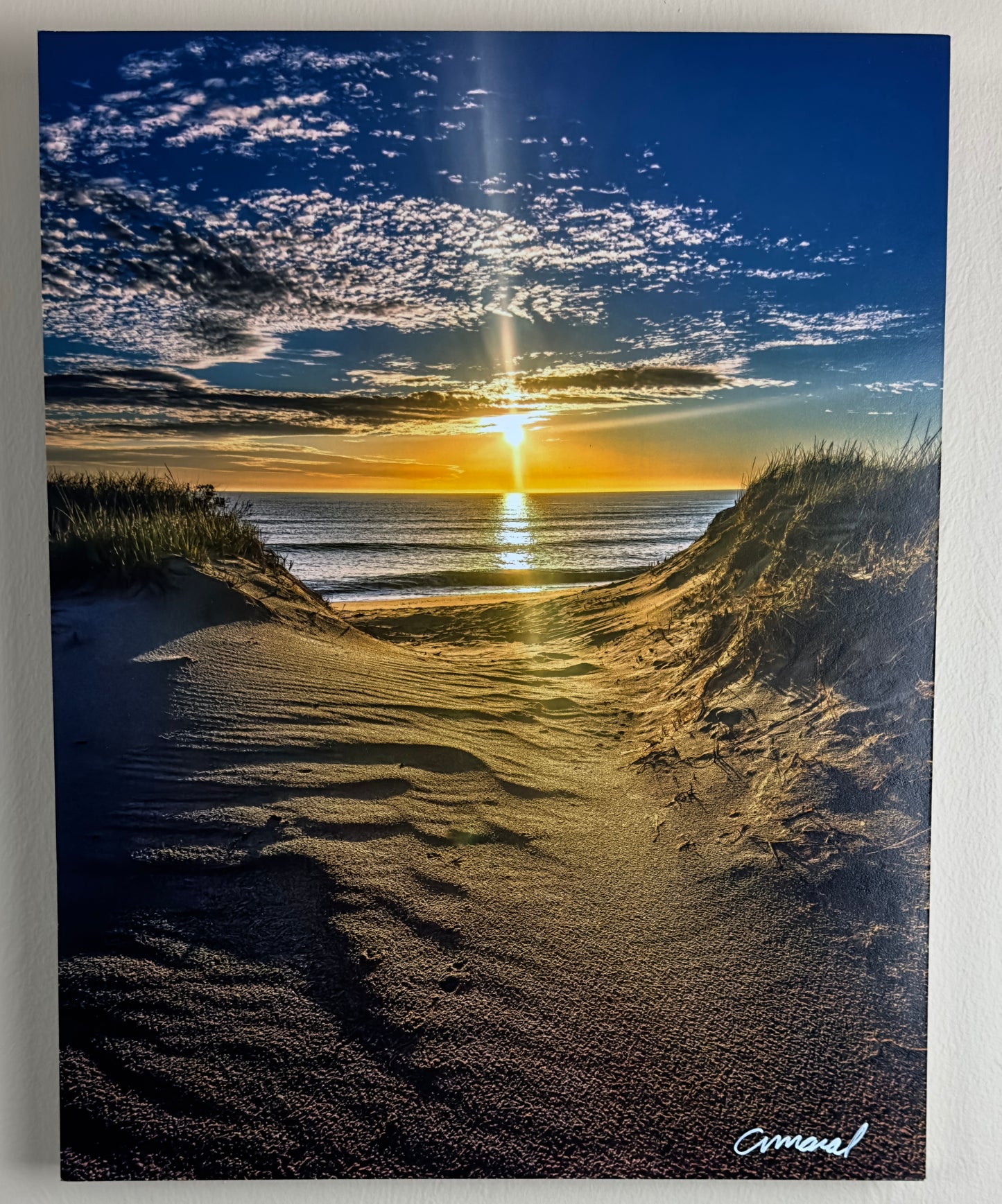 Exhibit Piece - 11x14  Coast Guard Beach Eastham, Cape Cod - Standout with stainless steel edge
