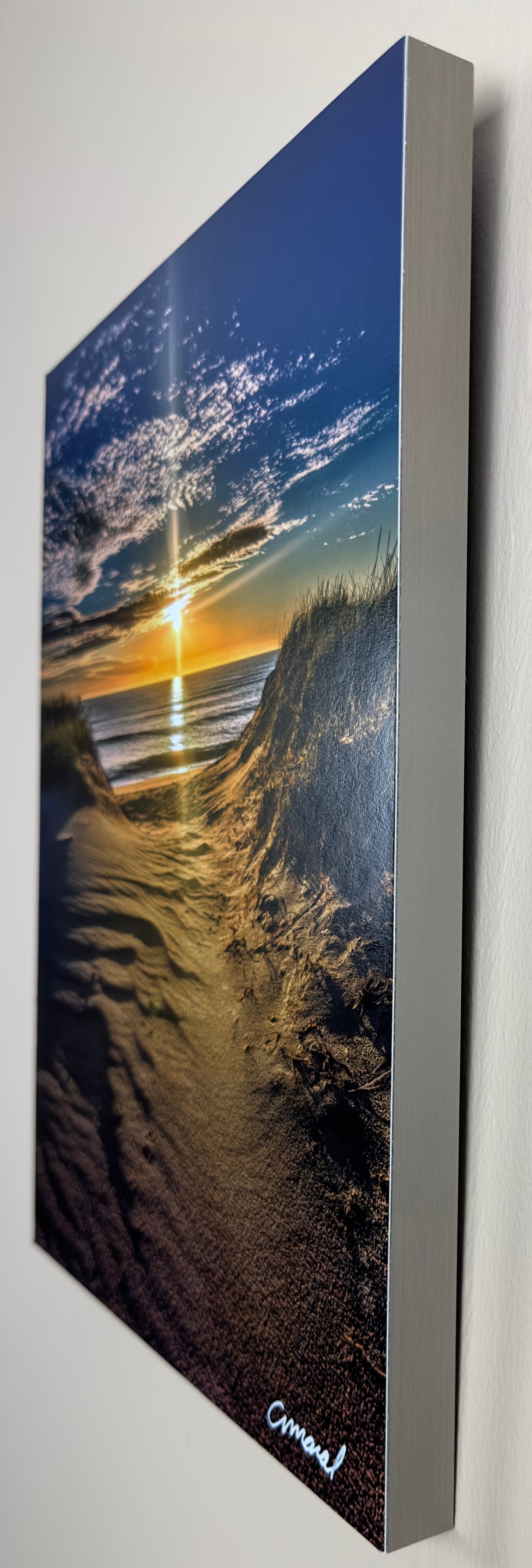 Exhibit Piece - 11x14  Coast Guard Beach Eastham, Cape Cod - Standout with stainless steel edge